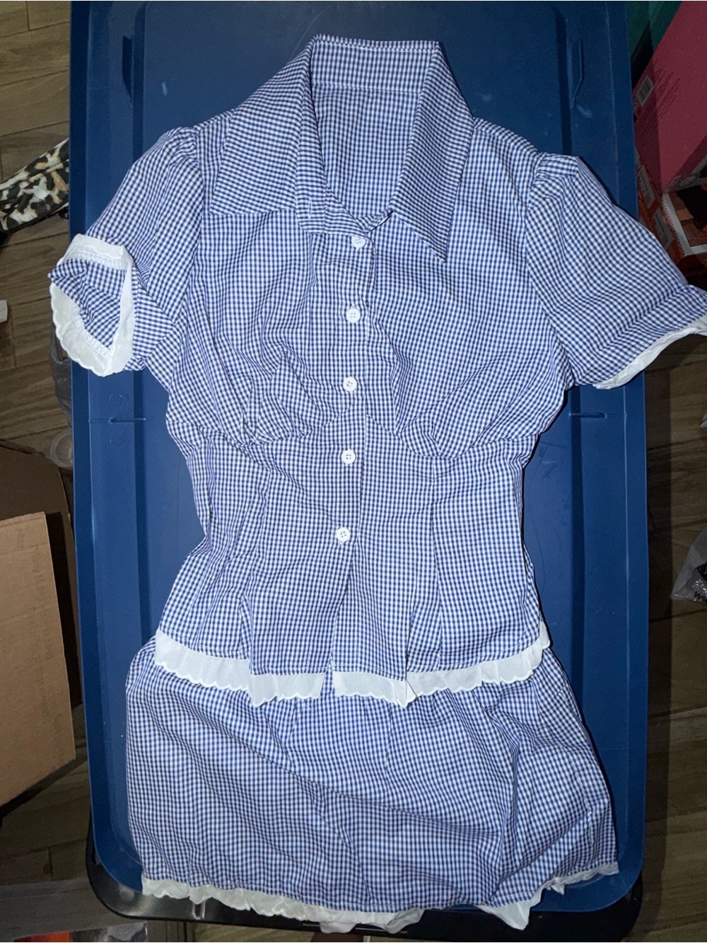 Blue Gingham Skort set